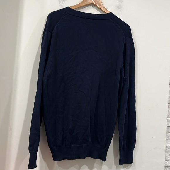 J. Crew Cotton Cardigann Pockets vneck in Navy Blue size Large - Picture 8 of 10